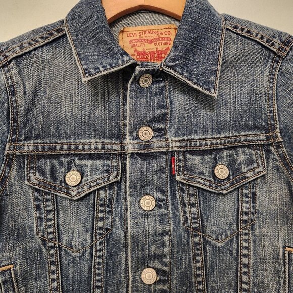 Levis Denim Jacket Trucker Blue Jean Womens Size Small Button Up 57511 - Picture 5 of 14
